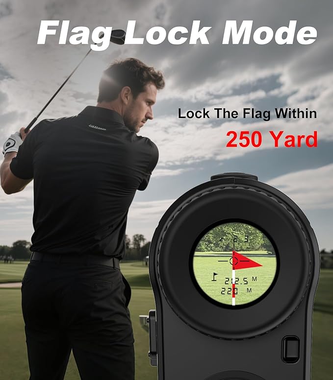 Golf Rangefinder with Slope, 1000 Yards Range Finder Golf, 6X Magnification, Flag Locking Vibration, Rechargeable Laser Range Finder