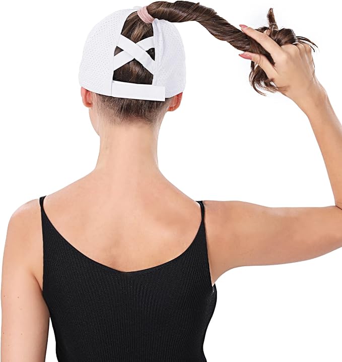 ZTL Women's High Ponytail Baseball Cap Performance Running Hat Quick Dry Mesh Sports Cap Unstructured Dad Trucker Hats