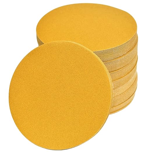 6-Inch No-Hole Hook and Loop Sanding Discs 180-Grit, Random Orbital Sandpaper by Aiyard