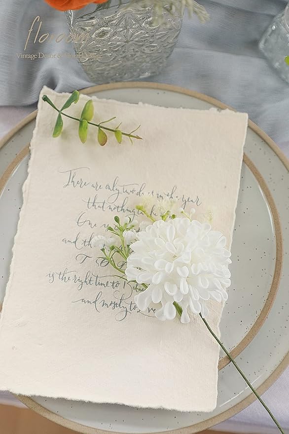 Floroom Artificial Dahlia Flowers 25pcs Real Looking White Foam Fake Roses - Image 5