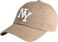 NY 3D Embroidered Cotton Dad Hat – New York Baseball Cap, Adjustable Metal Buckle Strap, Unstructured Low-Profile Style