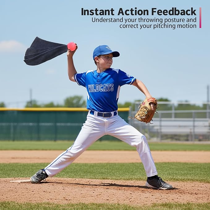 Baseball Pitching Trainer, Softball Pitching Tools, Training Towel for Fastball, Changeup, Curveball Precision and Power Capable of Consistent Form and Performance Improvement
