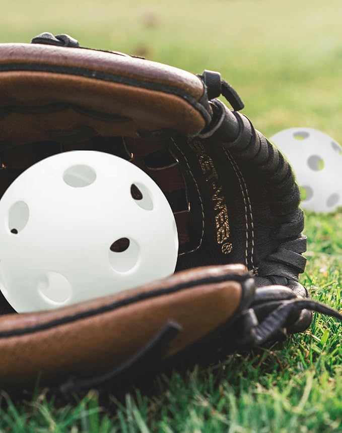 Tarutaru 20 Pack Plastic Practice Balls for Baseball & Softball - Soft Ball for Baseballs Hitting, Pitching, Batting Training, Lightweight Hollow Limited Flight Indoor & Outdoor Sport Diameter 2.83in