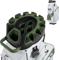 Tangkula Golf Cart Bag with 14-Way Full Length Dividers, 6 Molded Lock Top Golf Club Bag with 11 Pockets, Cooler Bag, Padded Strap, Handles, Umbrella Holder & Rain Hood
