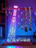 CoolGift Mart Light up Baseball Necklace Hanger and Championship Ring Display Stand, Acrylic Wooden LED Night Lamp with USB Powered, Gift for Baseball Softball Players Lovers