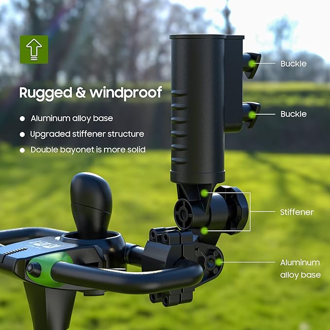 10L0L Heavy Duty Golf Push Cart Umbrella Holder, Super Strong Windproof, Universal Umbrella Stand for Mobility Scooter, Stroller, Wheelchair, Beach Chair