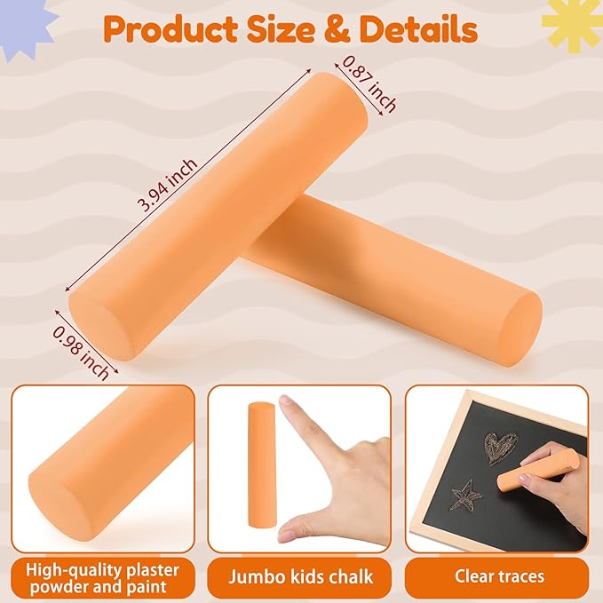 Fulmoon 40 Pcs Jumbo Sidewalk Chalk - Image 2