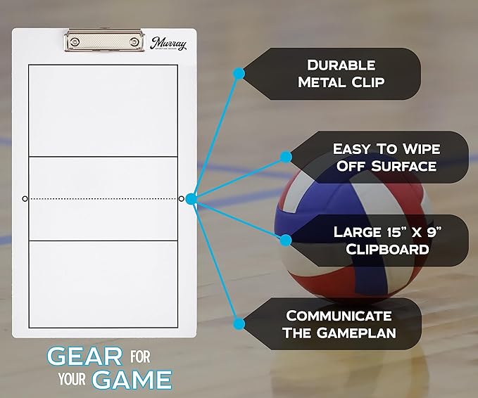 Murray Sporting Goods Dry Erase Coaches Clipboard | Double-Sided Dry Erase White Board