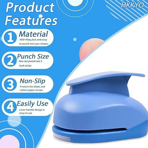 Paper Punch, 3 inch Circle Hole Punches, Circle Paper Puncher, Large CirclePunch - Image 4