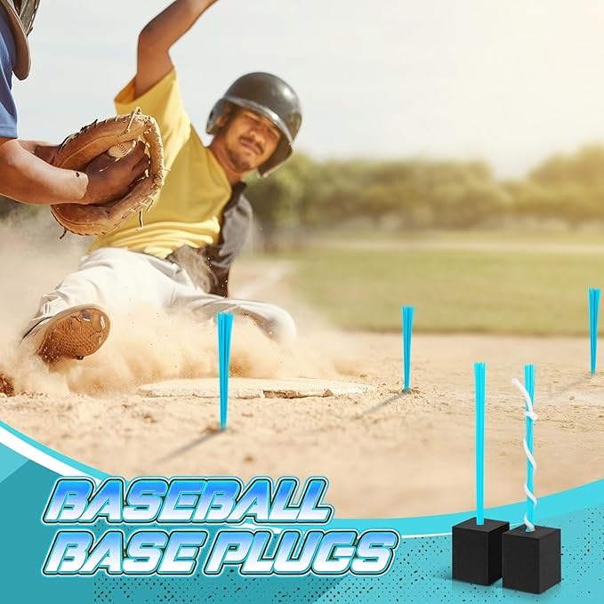 Shappy 12 Pieces Baseball Base Plugs with Tassel Heavy Duty Anchor Plugs for Baseball Field and Softball Accessories