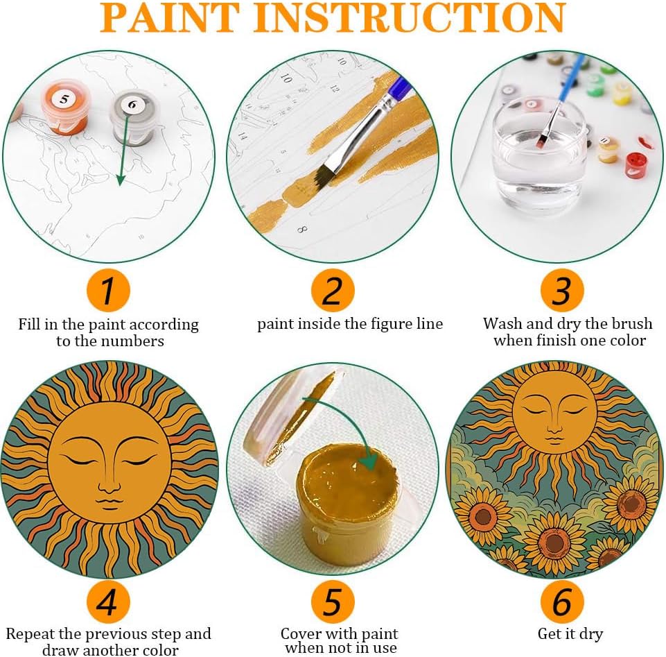 Axquilon 3 Packs Framed Paint by Numbers Kit for Adults 8x10in