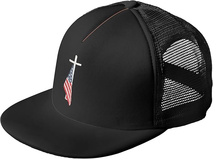 American Flag Trucker Hat for Men Women, Adjustable Snapback Baseball Cap USA Pride Hat Veteran Gifts