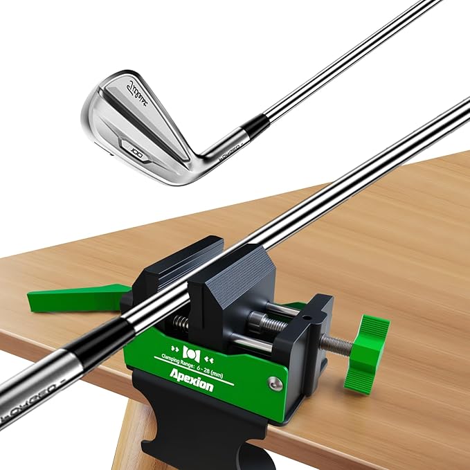 Golf Shaft Clamp Vise Tool for Regripping and Repair, Rubber Holder for Irons, Drivers, Putters, Clubmaking Accessories