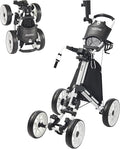 FLAGTAG Golf Push Cart 4-Wheels,Folding Golf Cart, Golf Pull cart with Cup Holder,Umbrella Holder,Cooler Bag, Foldable with one-Click,Handle Height Adjustable,Drink Holder,Walking Push cart