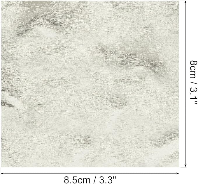 MECCANIXITY Gold Leaf Foil Sheet, Classic Silver Leaf Papers, 3.3 Inch x 3.1 - Image 2