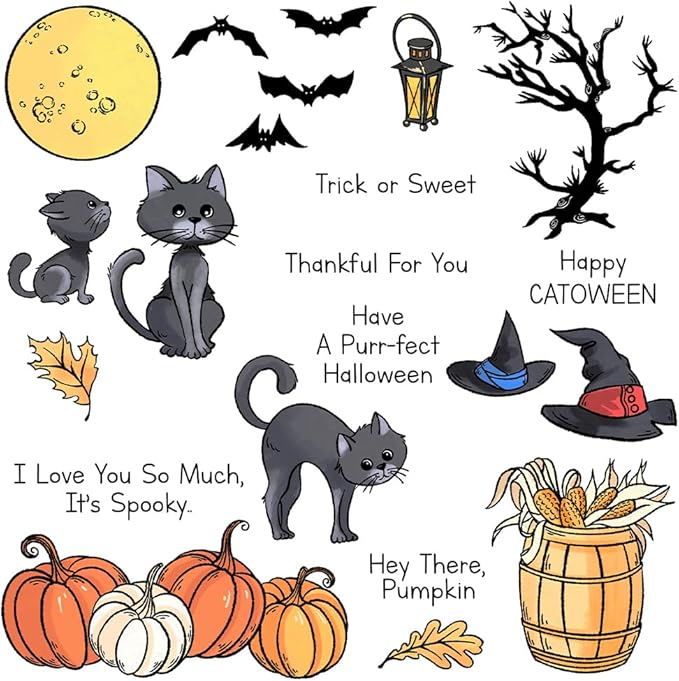 Halloween Clear Silicone stampReusable Stamp - Image 2