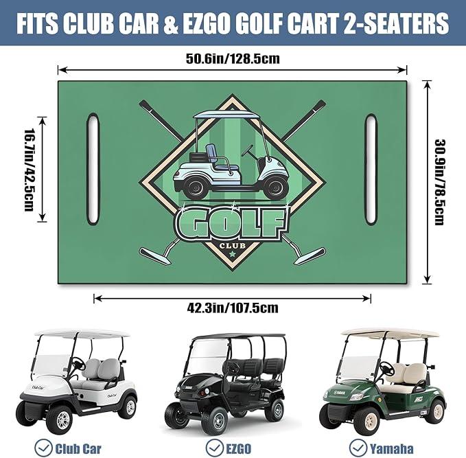 Golf Cart Seat Covers, Golf Cart Seat Towel Blanket for 2-Seat Golf Carts, Breathable Golf Cart Seat Cushions Golf Club Car Accessories 51'' x 31''