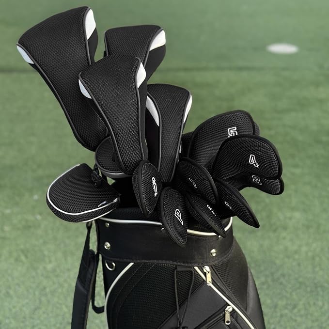 Andux Mesh Golf Hybrid Club Head Covers with Dial Number Tags, 4pcs/Set