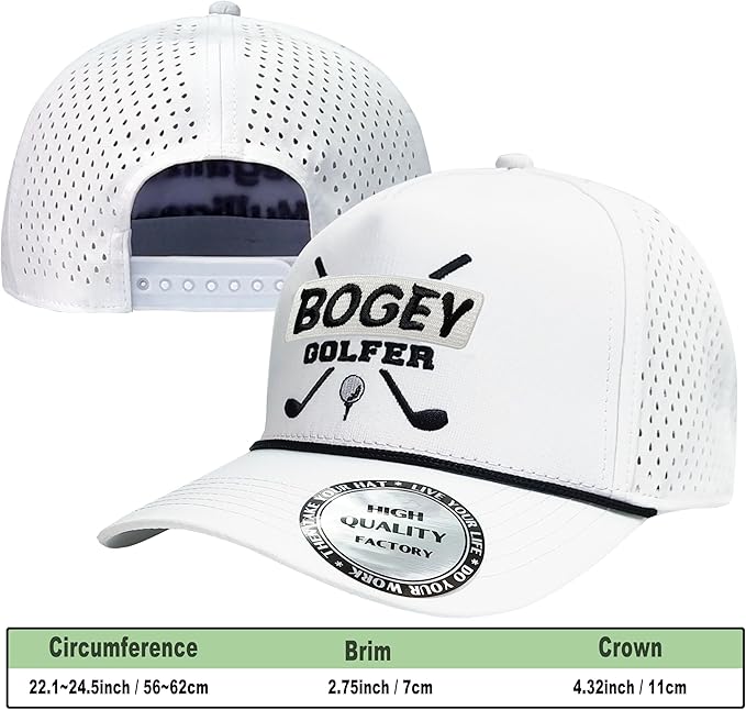 Funny Golf Hats Funny Golf Gifts for Men,Golf Rope Hat for Men,Legalize Mulligans - Black/White