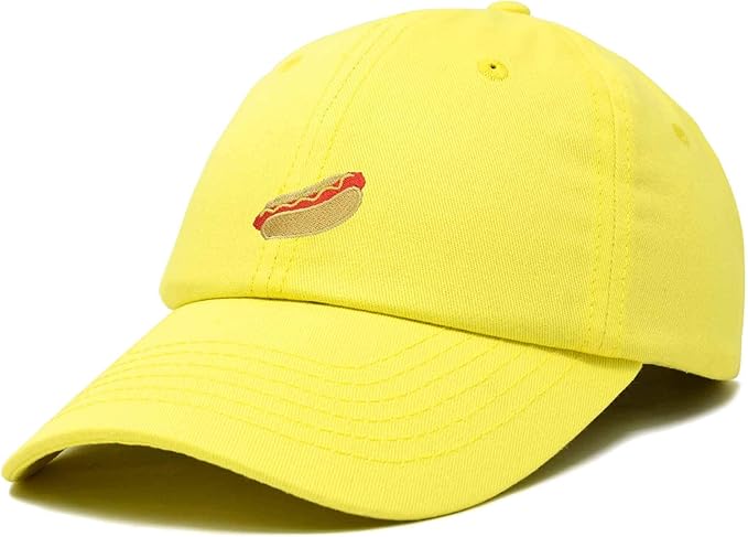 DALIX Hot Dog Hat Embroidered Mens Womens Baseball Cap