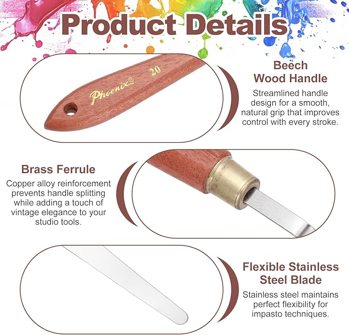MECCANIXITY Pack of 1 Palette Knife No.20, 7.5" Long Palette Knives - Image 3