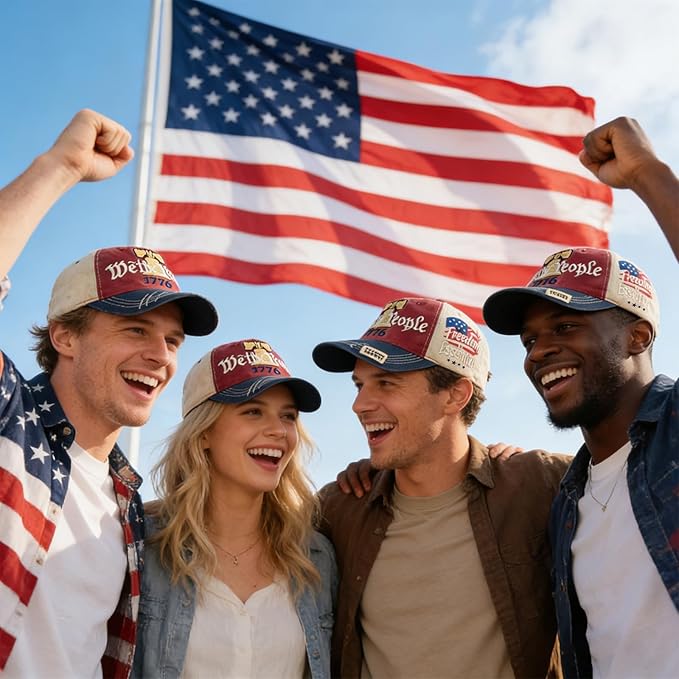 250 Years American Revolution Anniversary Cap, Adjustable Machine Embroidered Canvas Baseball Cap，Perfect for Independence Day & Patriotic Events