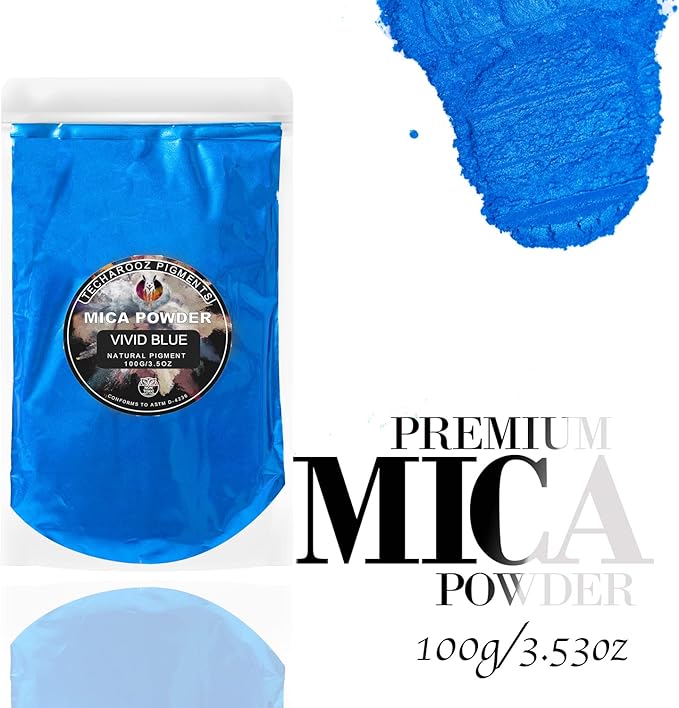 Vivid Blue Mica Powder for Epoxy Resin 100g / 3.5oz.Sealed Bag- Techarooz 2 - Image 4