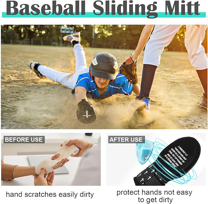 Geyoga Christian Sliding Mitt Cross Baseball Softball Religious Glove Sliding Mitt Baseball Guard Accessories and Protective Gear Left/Right Hands - Hand and Wrist Protection
