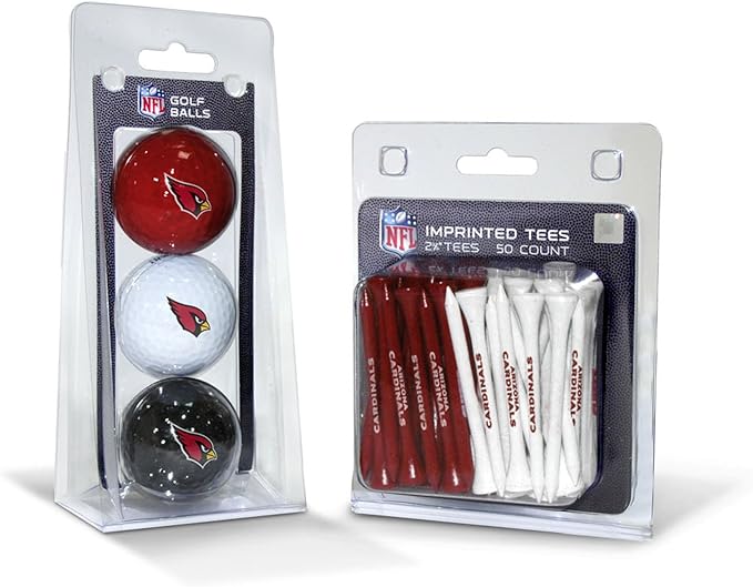 Team Golf NFL Kansas City Chiefs 3 Golf Balls and 50 Golf Tees Logo Imprinted Golf Balls (3 Count) & 2-3/4" Regulation Golf Tees (50 Count), Multi Colored