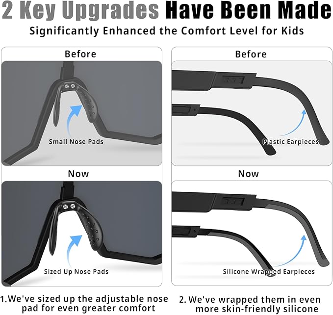 X-TIGER Polarized Youth Baseball Sunglasses UV400 Kids Sunglasses Boys Girls 8-12 Youth for Softball Cycling Sports Glasses