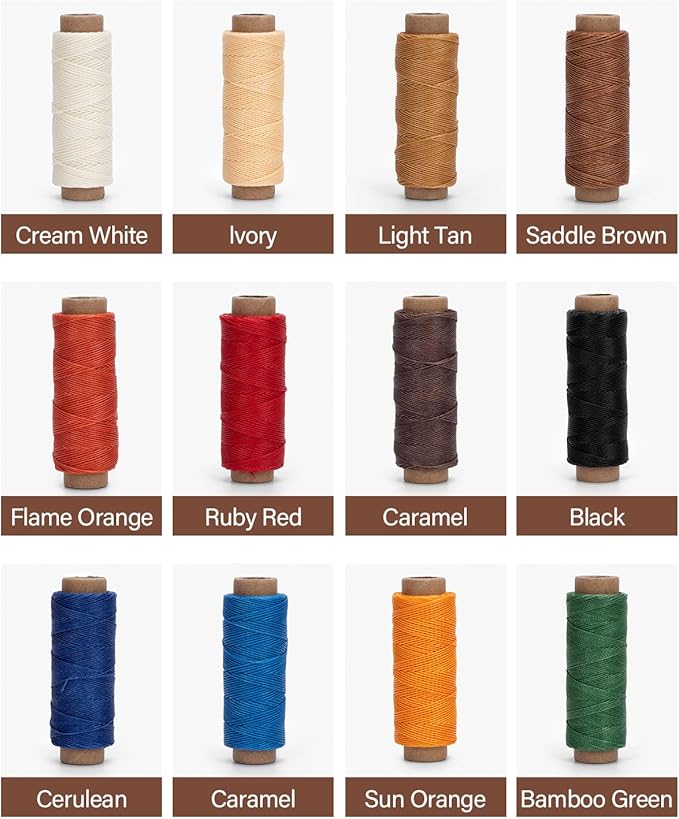 WUTA Leather Waxed Thread Round Polyester Sewing Threads - Image 3