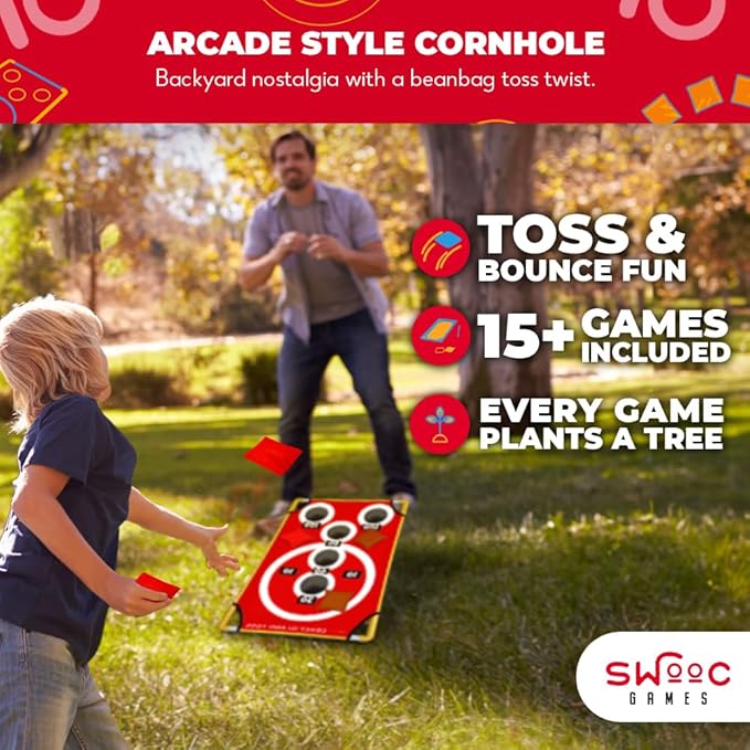 SWOOC Games - Coney Island Toss™ - Arcade Style Cornhole Board Set w/Carrying - Image 2