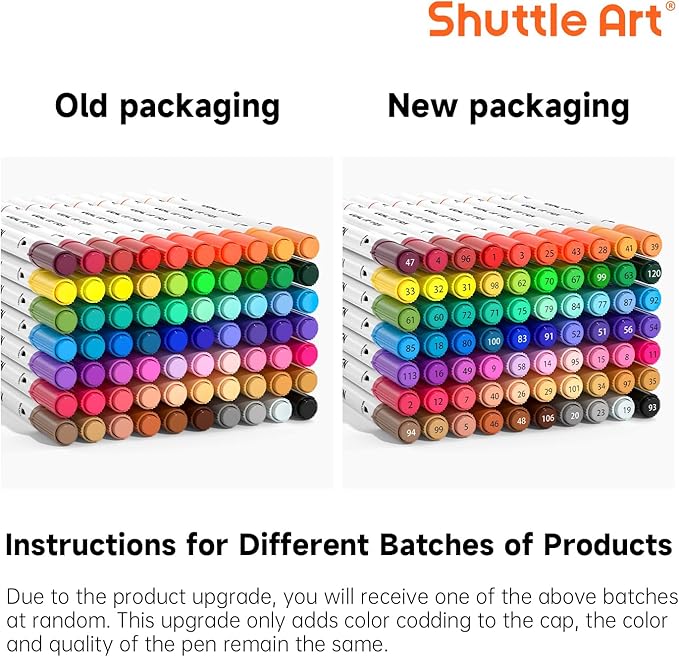 Shuttle Art Dual Tip Brush Pens, 70 Colors, Fine and Brush Dual Tip Markers Set - Image 2