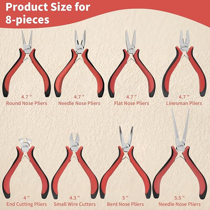8 Packs Jewelry Pliers Set, Jewelry Making Tools - Image 2