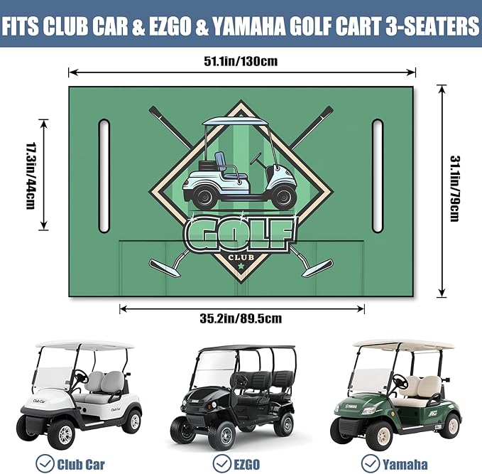 Golf Cart Seat Covers, Golf Cart Seat Towel Blanket for 2-Seat Golf Carts, Breathable Golf Cart Seat Cushions Golf Club Car Accessories 51'' x 31''
