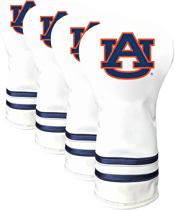 Team Golf NCAA White Vintage Driver Golf Club Headcover, Form Fitting Design, Retro Design