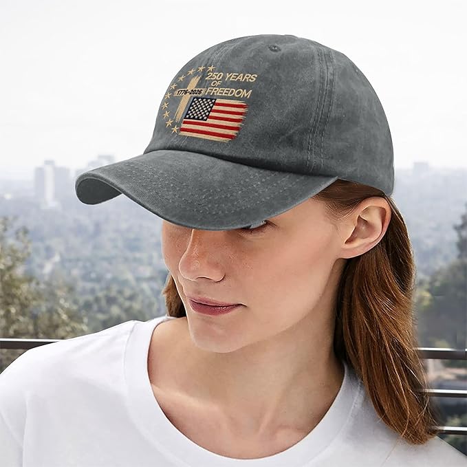 US 250 Years Freedoms 1776-2026 250th Birthday Embroidered Hats Garde Cap for Him