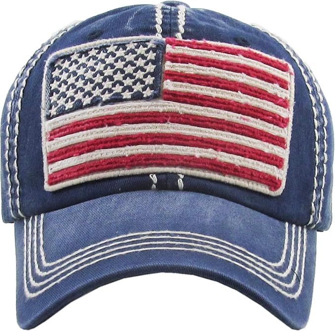 KBETHOS Flag USA America Military Thin Blue Line Thin Red Line Vintage Distressed Baseball Cap Dad Hat Unisex Adjustable…