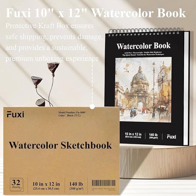 Watercolor Sketchbook 10"x12", 32 Sheets Water Color Paper, 140lb/300gsm - Image 5