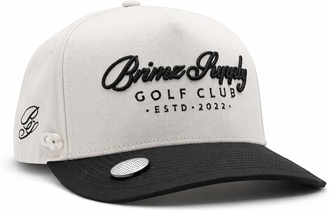 BRIMZ Cotton Golf Hat with Magnetic Brim & Tee Holder - Snapback Golf Cap for Men & Women - Magnetic Brim for Ball Marker