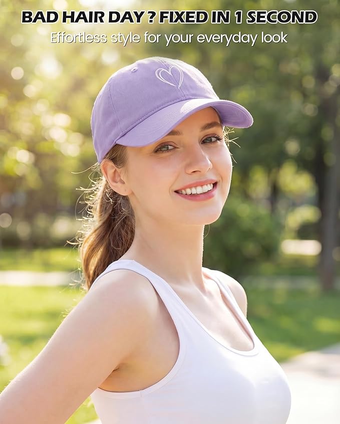 American Trends Womens Baseball Caps Cute Heart Dad Hat, Adjustable Cotton Unisex Cap for Workout, Golf & Everyday Wear