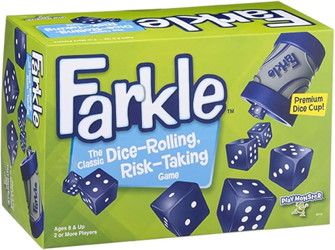 PlayMonster Farkle Dice Game — Exclusive Premium Dice Cup — Family Game Night — by PlayMonster