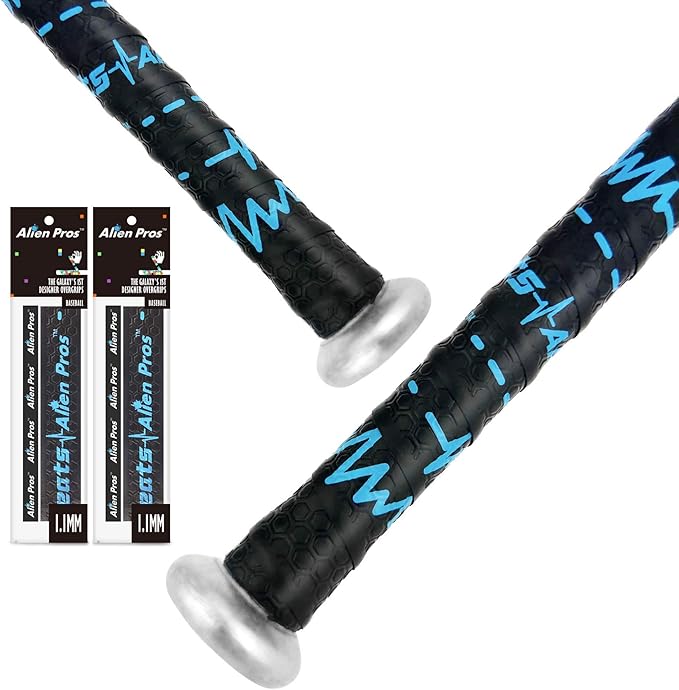 ALIEN PROS Bat Grip Tape for Baseball (2 Grips/4 Grips) – 1.1 mm Precut and Pro Feel Bat Tape – Replacement for Old Baseball bat Grip – Wrap Your Bat for an Epic Home Run (2 Grips/4 Grips)
