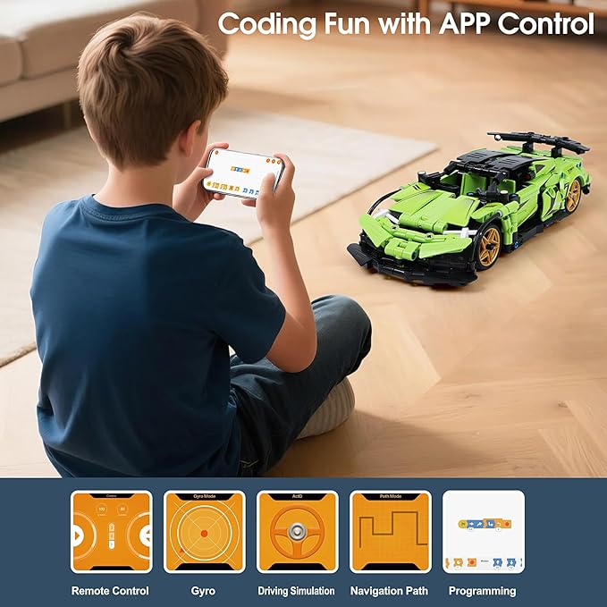 STEM Building Blocks Kit for Kids - 2 in 1 Remote Control Race Car and Robot Toy - Image 3