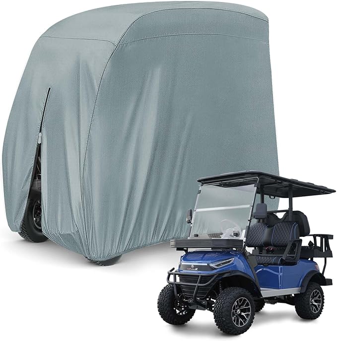 KISEER 4 Passenger 420D Waterproof Golf Cart Cover fits EZ GO Club Car Yamaha, Sunproof Dustproof