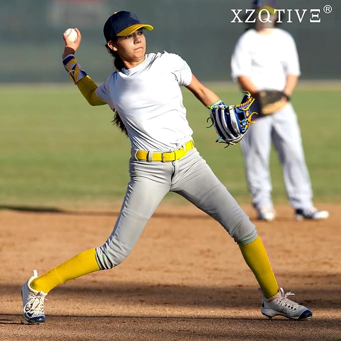 XZQTIVE Baseball Softball Socks and Baseball Softball Belt Combo Set Knee-High Soccer Socks for Kids Youth Adult