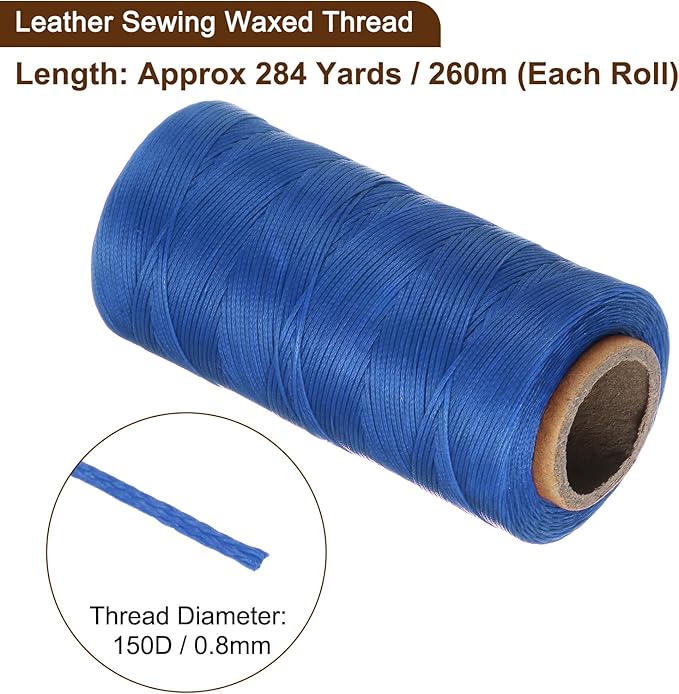 uxcell 150D 0.8mm Flat Waxed Thread 284 Yards Polyester Leather Sewing Waxed - Image 3