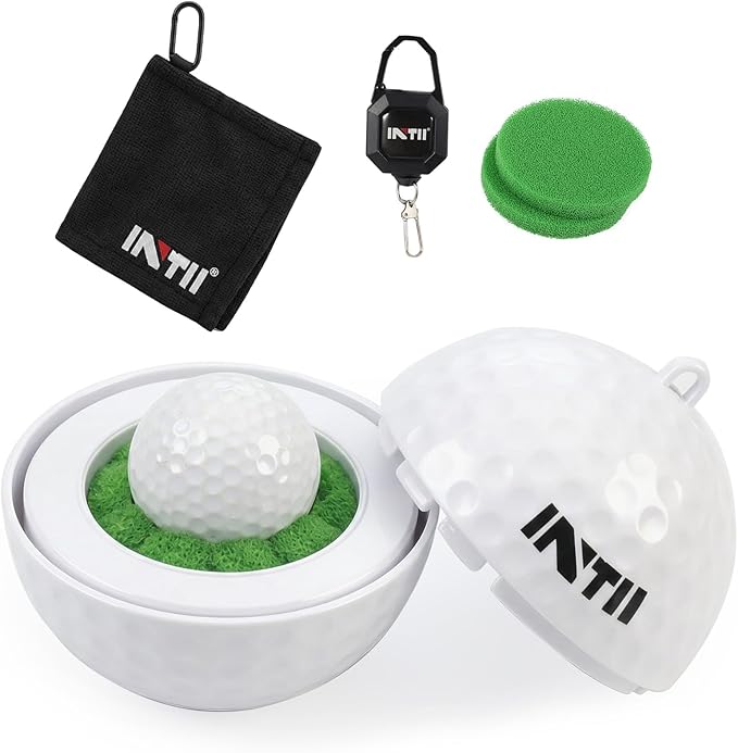 Upgrade Portable Golf Ball Cleaner More Lightweight, Home Golf Ball Washer for Bag, with Replaceable Sponges, Clip-On Design, Premium Golf Accessories Gift