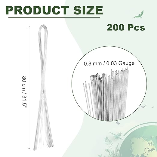 PATIKIL 32 Inch 22 Gauge Floral Stem Wire, 5 Pack/200 Pieces Bouquet Stem Paper - Image 2