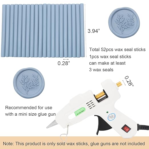 52pcs Dusty Blue Wax Sealing Sticks, Premium Glue Gun Wax Seal Sticks - Image 5